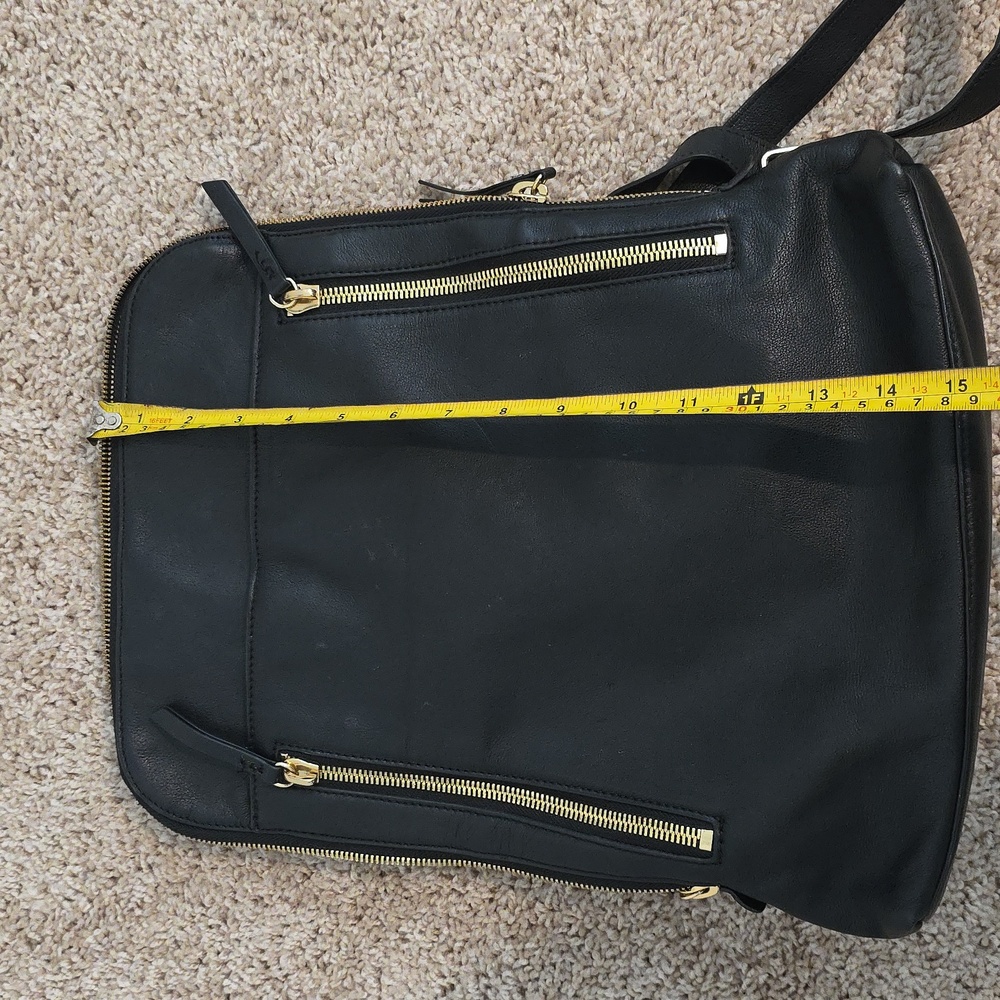 Margot Black Leather Laptop Backpack - Picture 13 of 16